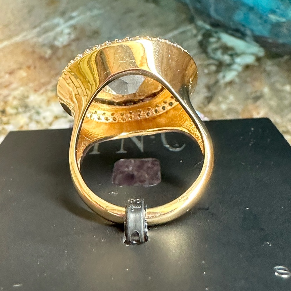 INC Gold Ruby CZ Stone Ring - Picture 4 of 9
